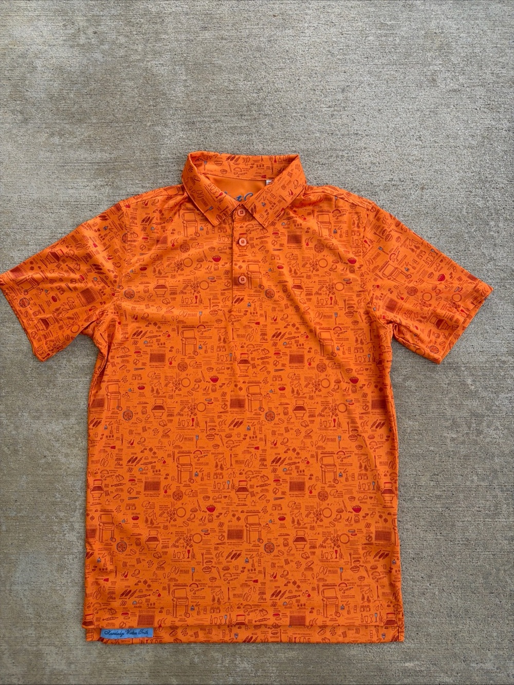 Robert Graham Orange Men’s Size Small Polo BBQ Golf Shirt  Classic Fit